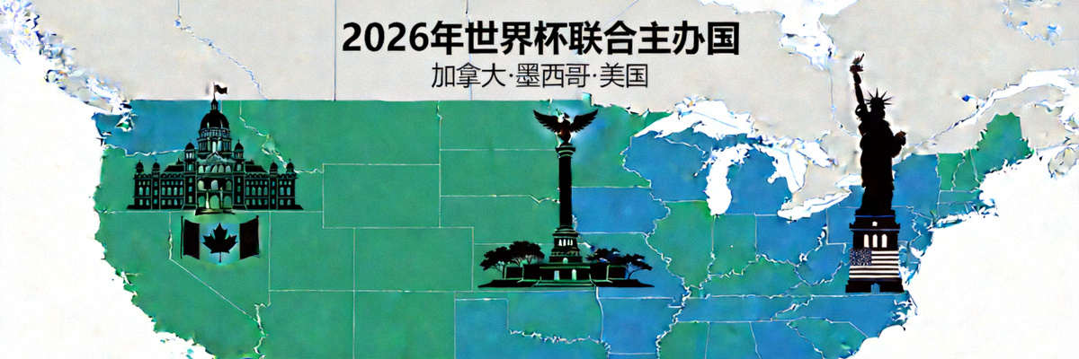 2026年美加墨世界杯官方Logo - 足球与三大主办国元素结合